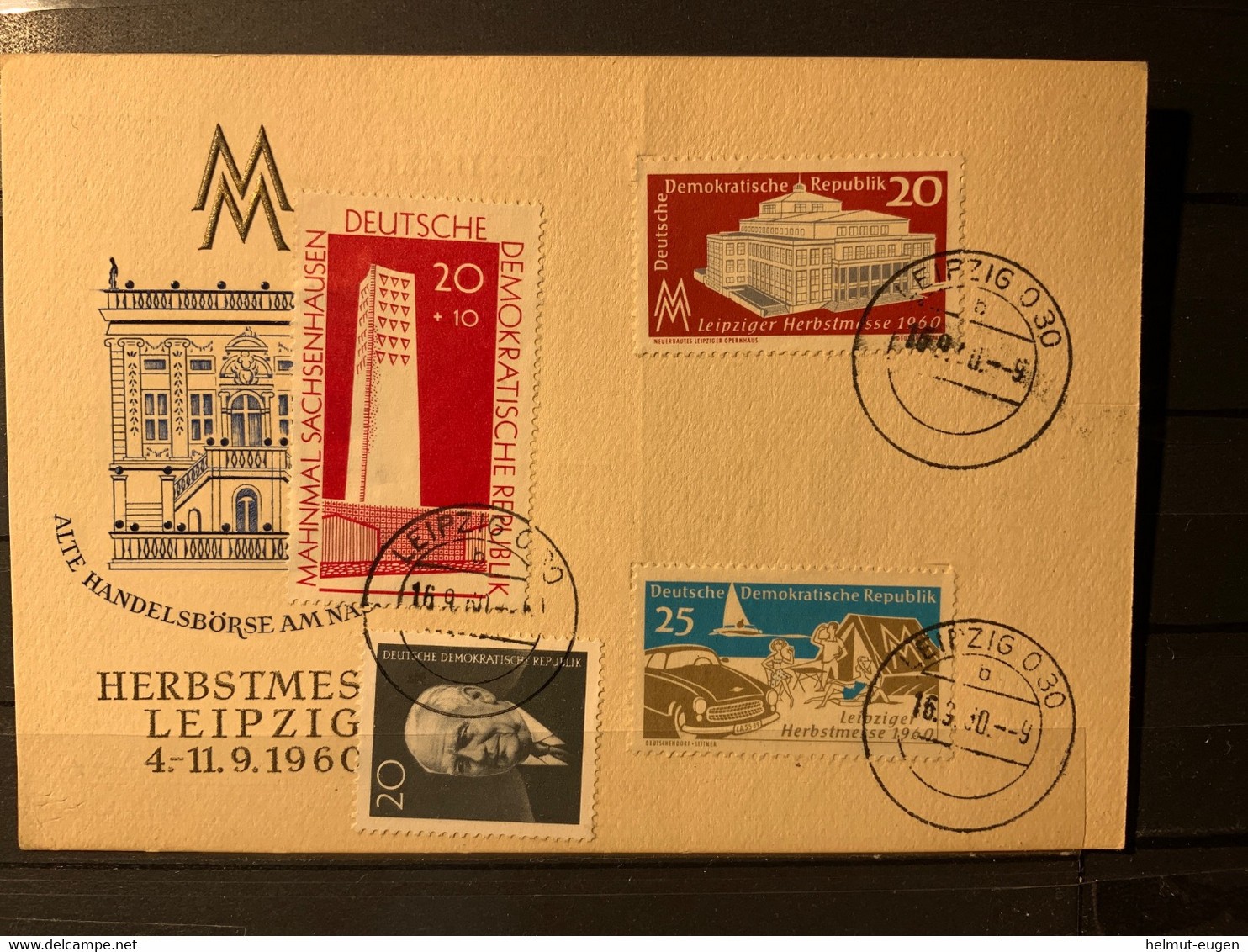 MiNr. 712 Deutschland Deutsche Demokratische Republik 1959, 17. Aug. Leipziger Herbstmesse.  Deutschendorf; Odr. DWD (51 - 1e Dag FDC (vellen)