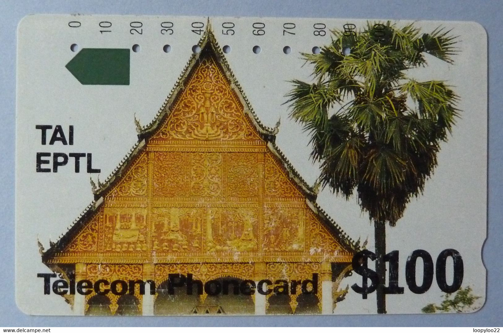 LAOS / CAMBODIA - 100 Units - TAI EPTL - Temple - 1st Issue - Used - R - Laos