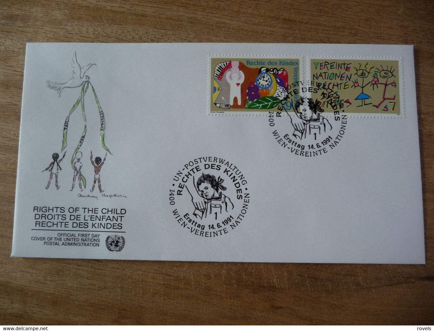 (7) UNITED NATIONS -ONU - NAZIONI UNITE - NATIONS UNIES *  FDC 1991 *  Rights Of The Child - Lettres & Documents