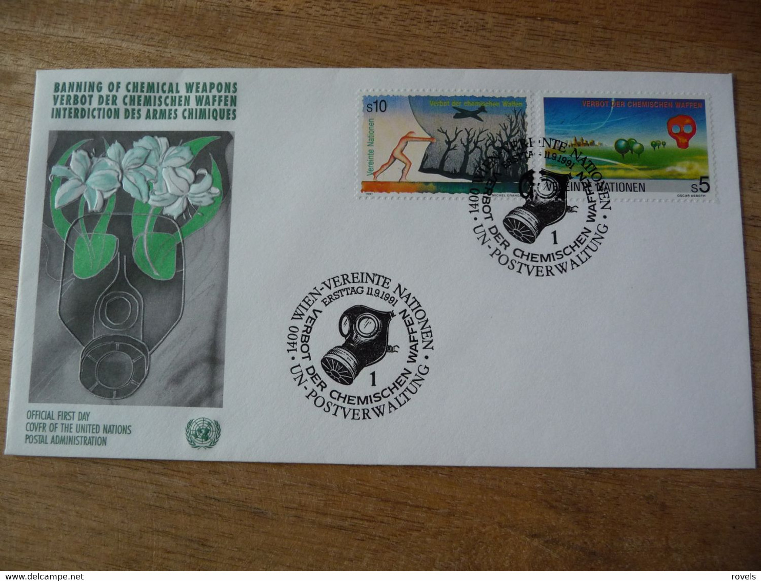 (7) UNITED NATIONS -ONU - NAZIONI UNITE - NATIONS UNIES *  FDC 1991 * Bann Of Chemical Weapons - Covers & Documents