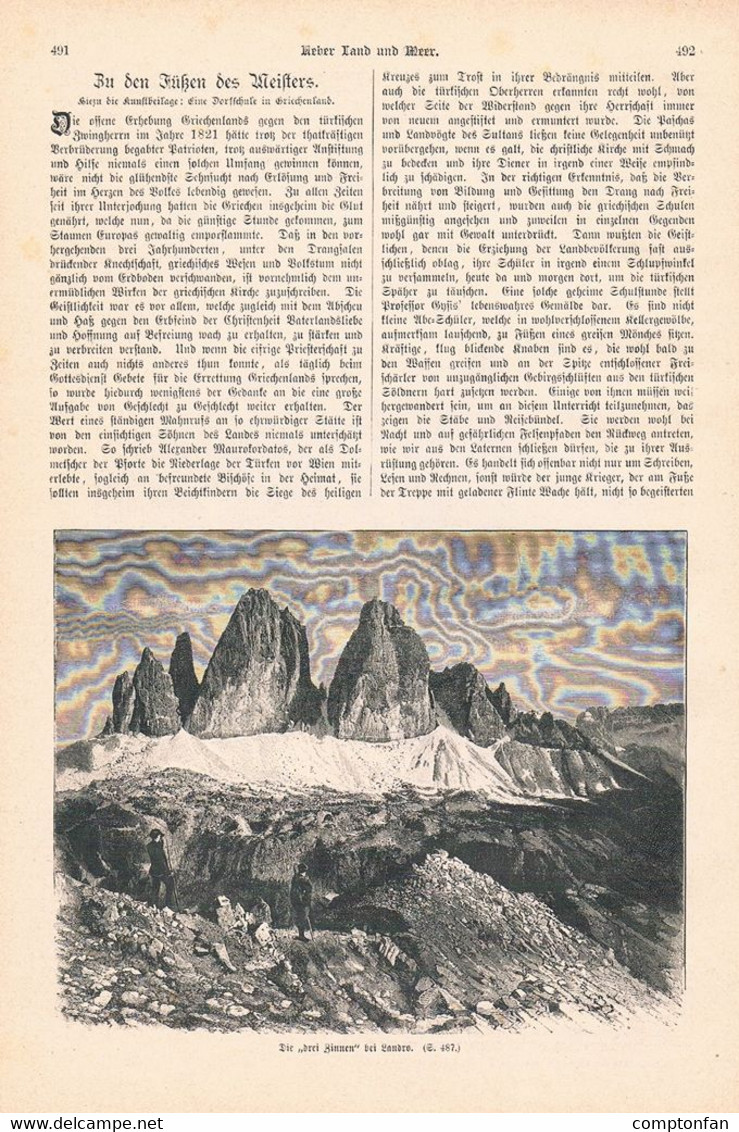 A102 1290 Dolomiten Pustertal 3 Zinnen Monte Cristallo Artikel / Bilder 1890 !! - Sonstige & Ohne Zuordnung