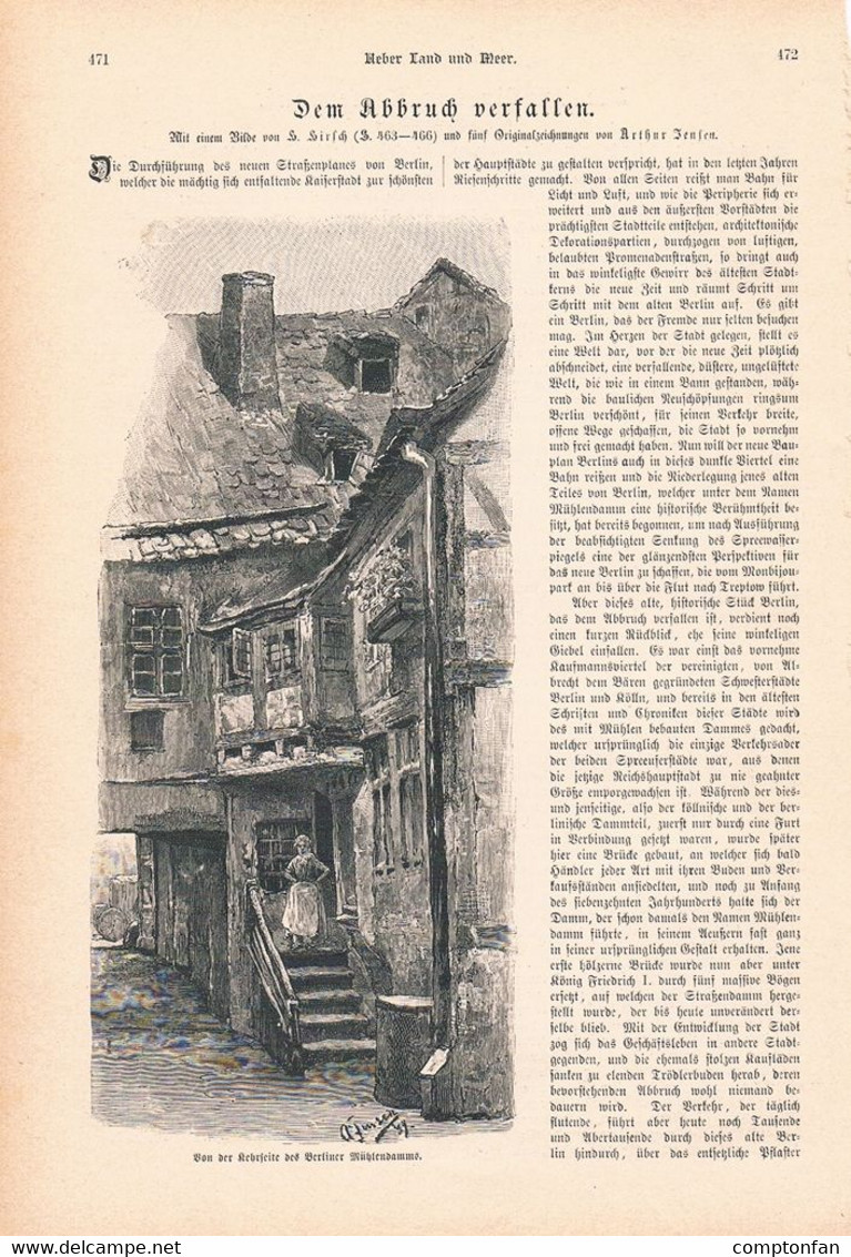 A102 1291 Hermann Hirsch Berlin Mühlendamm Lohgerberhaus Artikel / Bilder 1890 !! - Autres & Non Classés