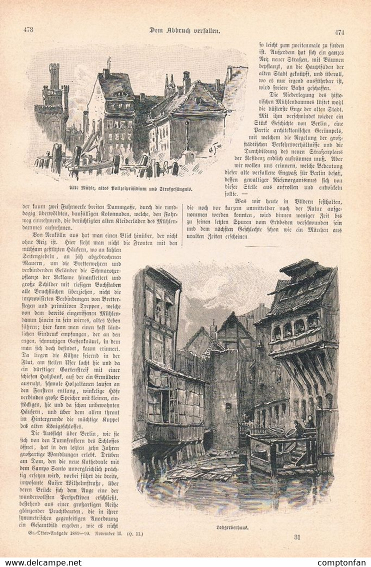 A102 1291 Hermann Hirsch Berlin Mühlendamm Lohgerberhaus Artikel / Bilder 1890 !! - Other & Unclassified