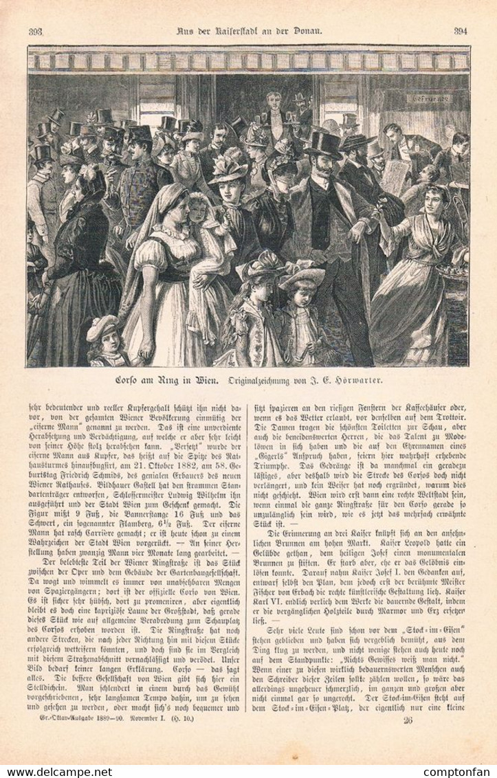 A102 1292 Wien Kaiserstadt Stephansplatz J.J. Kirchner Artikel / Bilder 1890 !! - Autres & Non Classés