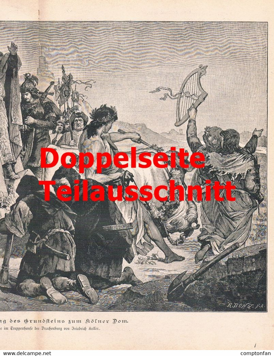 A102 1293 Köln Gründung Kölner Dom Grundstein Artikel / Bild 1890 !! - Autres & Non Classés