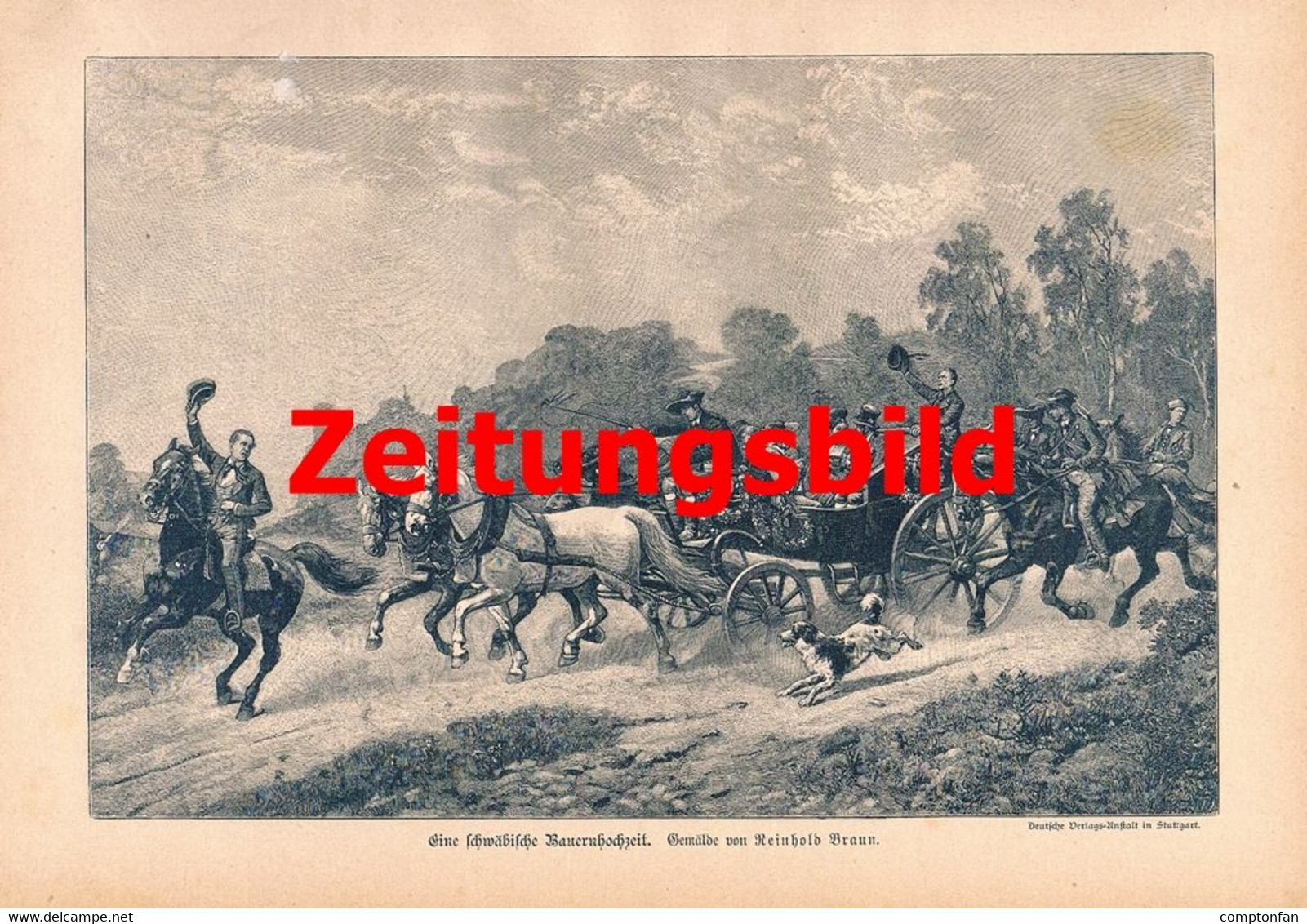 A102 1298 Bauernhochzeit Schwaben Hochzeit Kutsche Artikel / Bilder 1890 !! - Other & Unclassified