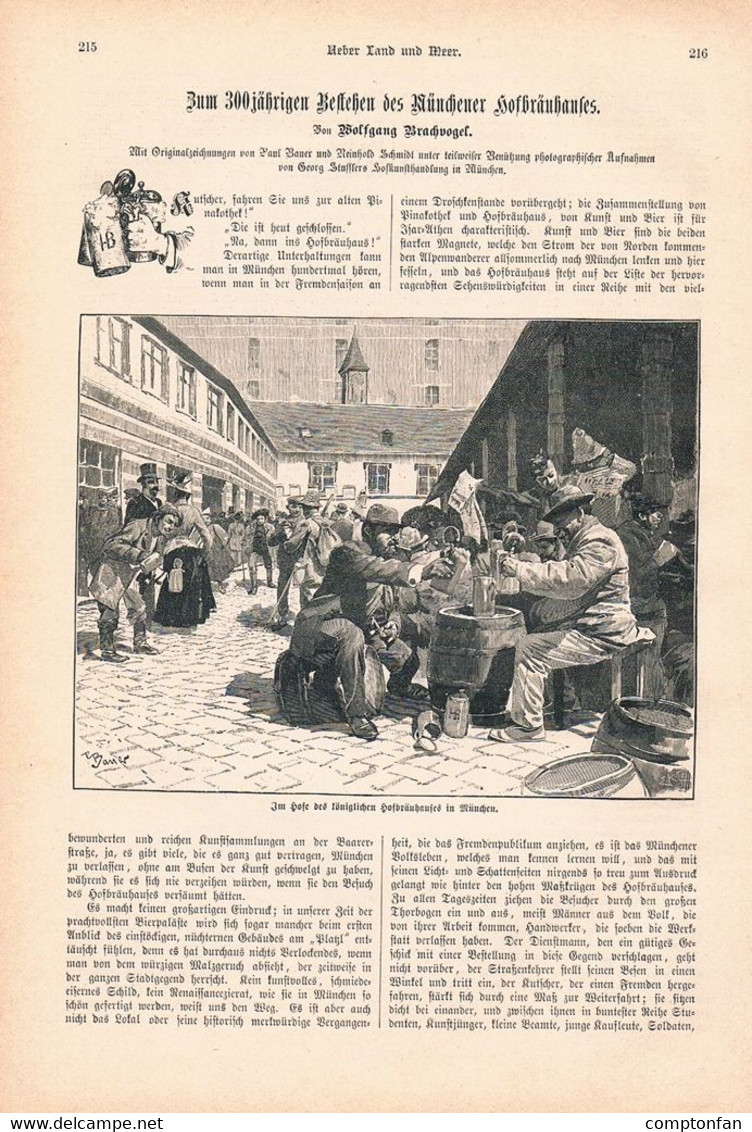 A102 1299 München Hofbräuhaus 300 Jahre Artikel / Bilder 1890 !! - Otros & Sin Clasificación