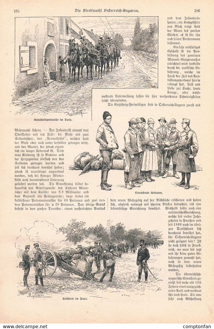 A102 1301 Soldaten Österreich Ungarn Monarchie K. U. K. Armee Artikel / Bilder 1890 !! - Politie En Leger