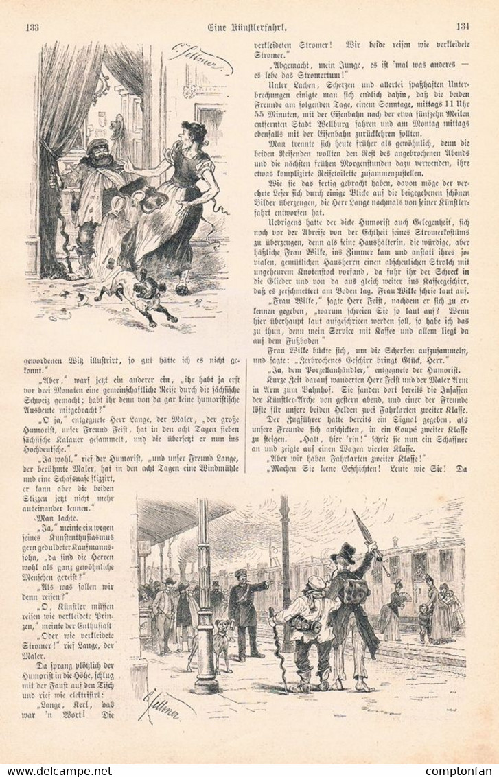 A102 1302 Carl Sellmer Albert Roderich Künstler Künstlerfahrt Artikel / Bilder 1890 !! - Autres & Non Classés