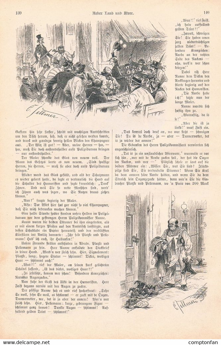 A102 1302 Carl Sellmer Albert Roderich Künstler Künstlerfahrt Artikel / Bilder 1890 !! - Autres & Non Classés