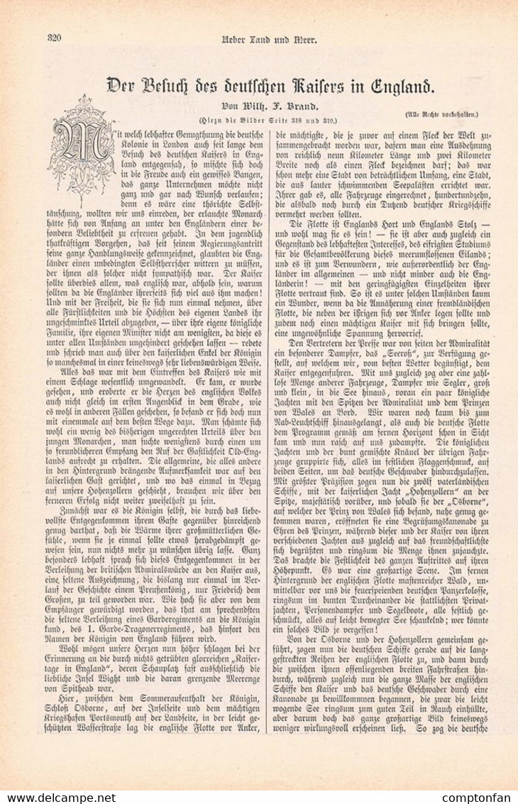 A102 1310 Besuch Deutscher Kaiser In England Schiff Hohenzollern Artikel / Bilder 1889 !! - Hedendaagse Politiek