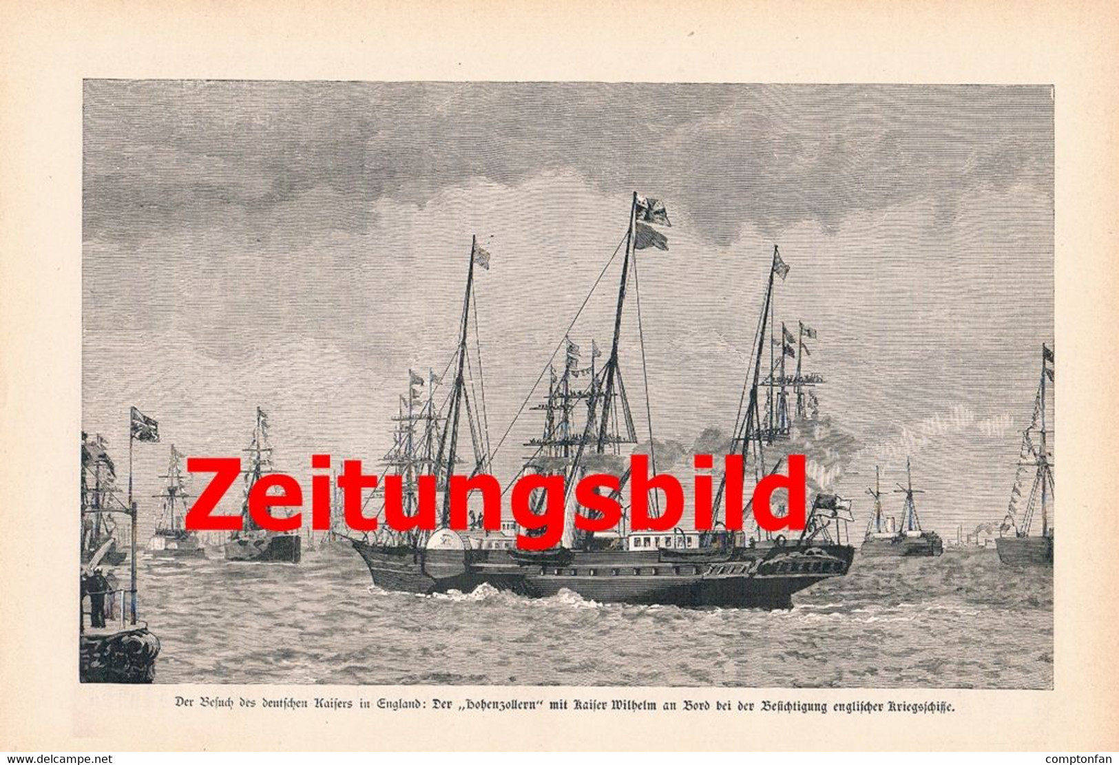 A102 1310 Besuch Deutscher Kaiser In England Schiff Hohenzollern Artikel / Bilder 1889 !! - Política Contemporánea