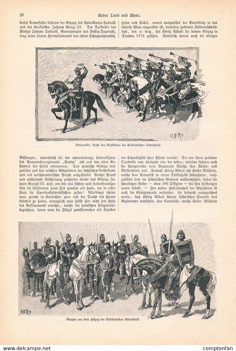 A102 1318 Albert Richter Achthundert Jahre Haus Wettin Artikel / Bilder 1889 !! - Politique Contemporaine