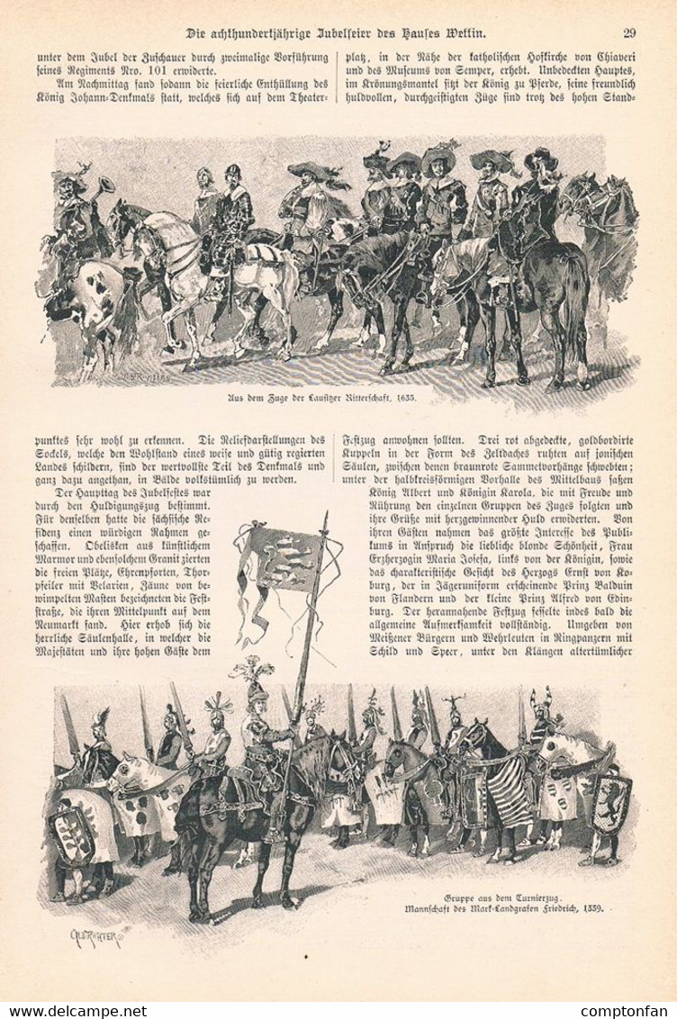 A102 1318 Albert Richter Achthundert Jahre Haus Wettin Artikel / Bilder 1889 !! - Politique Contemporaine