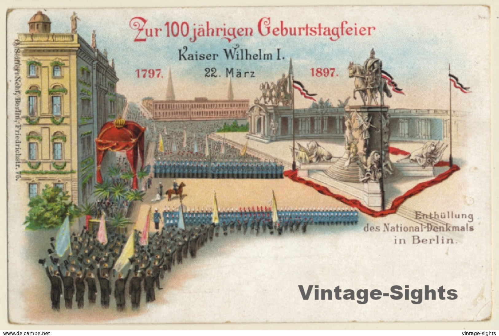 Berlin: 100 Jährige Geburtstagfeier Kaiser Wilhelm I (Vintage Postal Stationery 1909) - Postcards - Mint