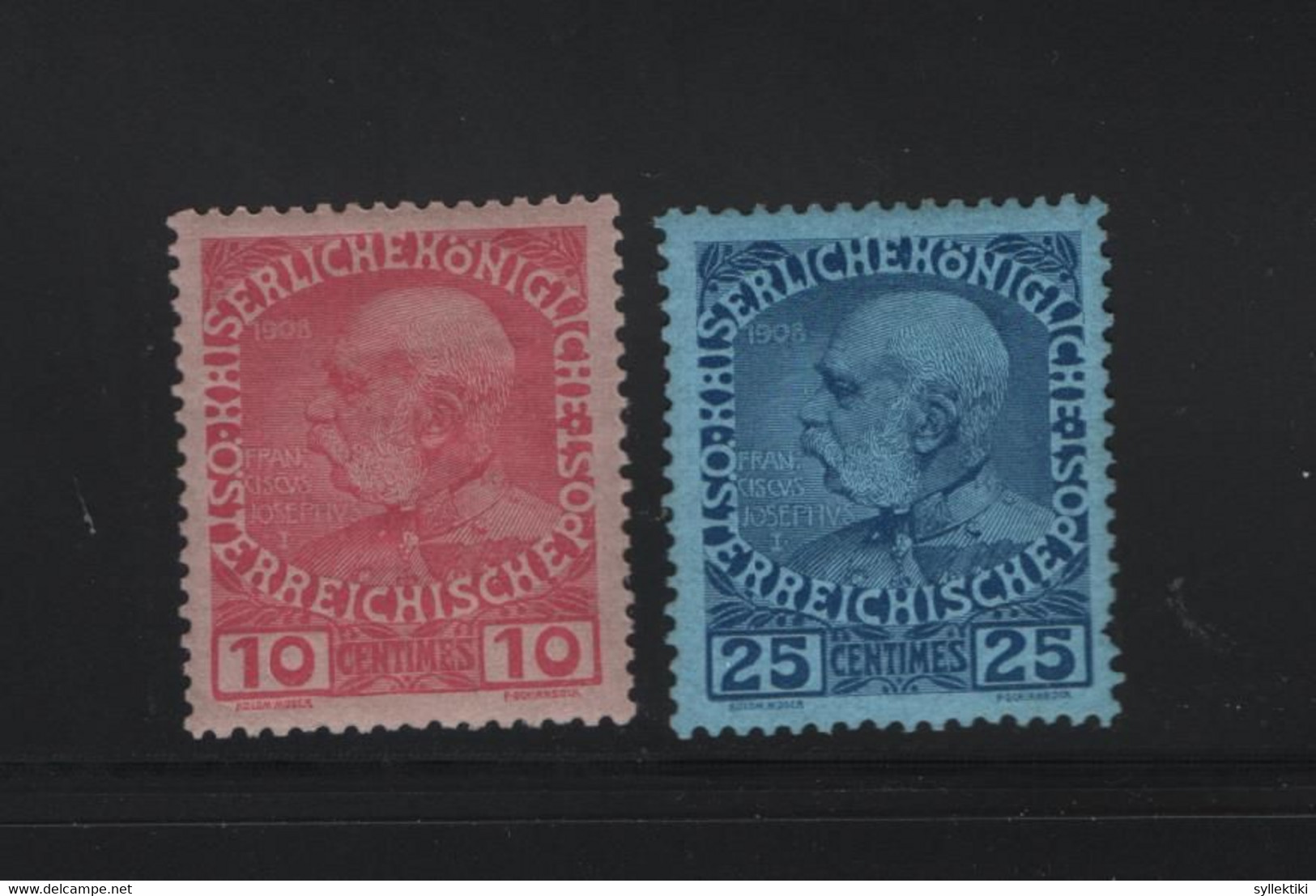 GREECE CRETE 1914 AUSTRIAN POST REPRINT ISSUE SET MH STAMPS   HELLAS No 23 - 24 - Kreta