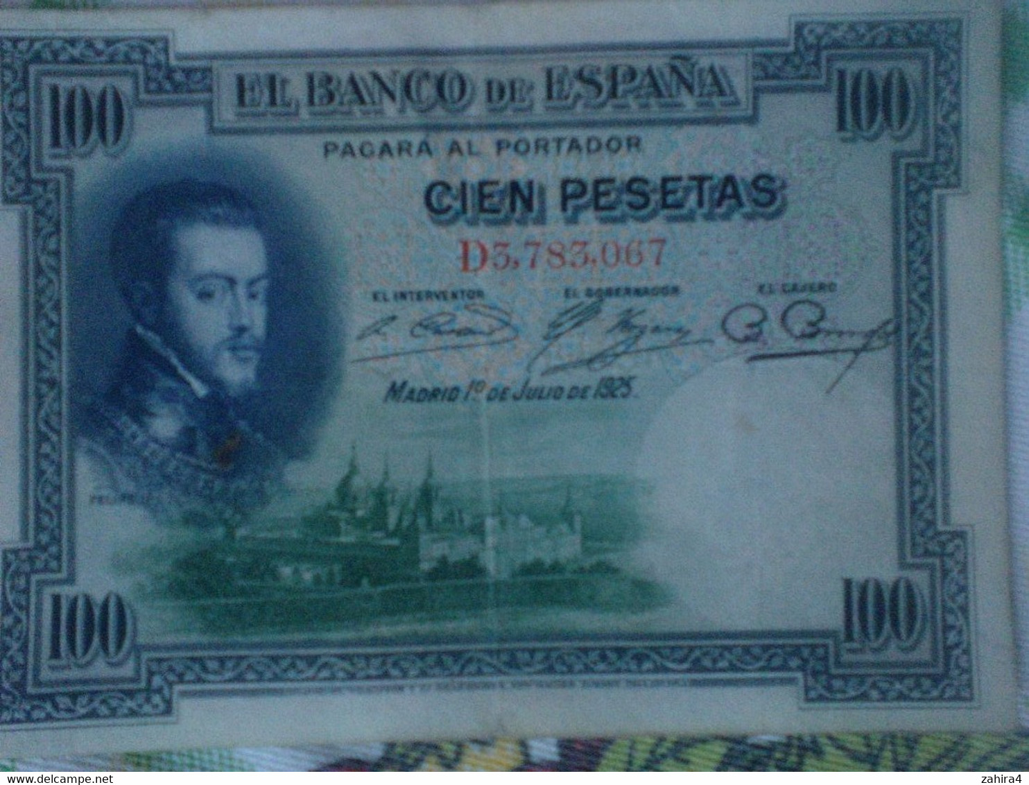 El Banco De Espana 100 Para Al Portador Cien Pesetas - Felipe II - D3,783,067 - 100 Peseten