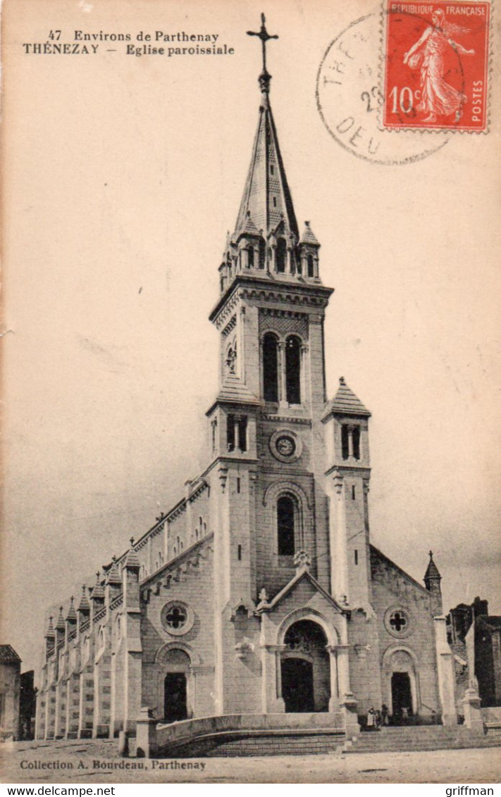 THENEZAY ENVIRONS DE PARTHENAY EGLISE PAROISSIALE 1916 TBE - Thenezay