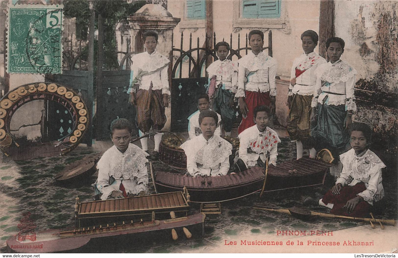 CPA Cambodge - Phnom Penh - Les Musiciennes De La Princesse Akhanari - Colorisé - - Camboya