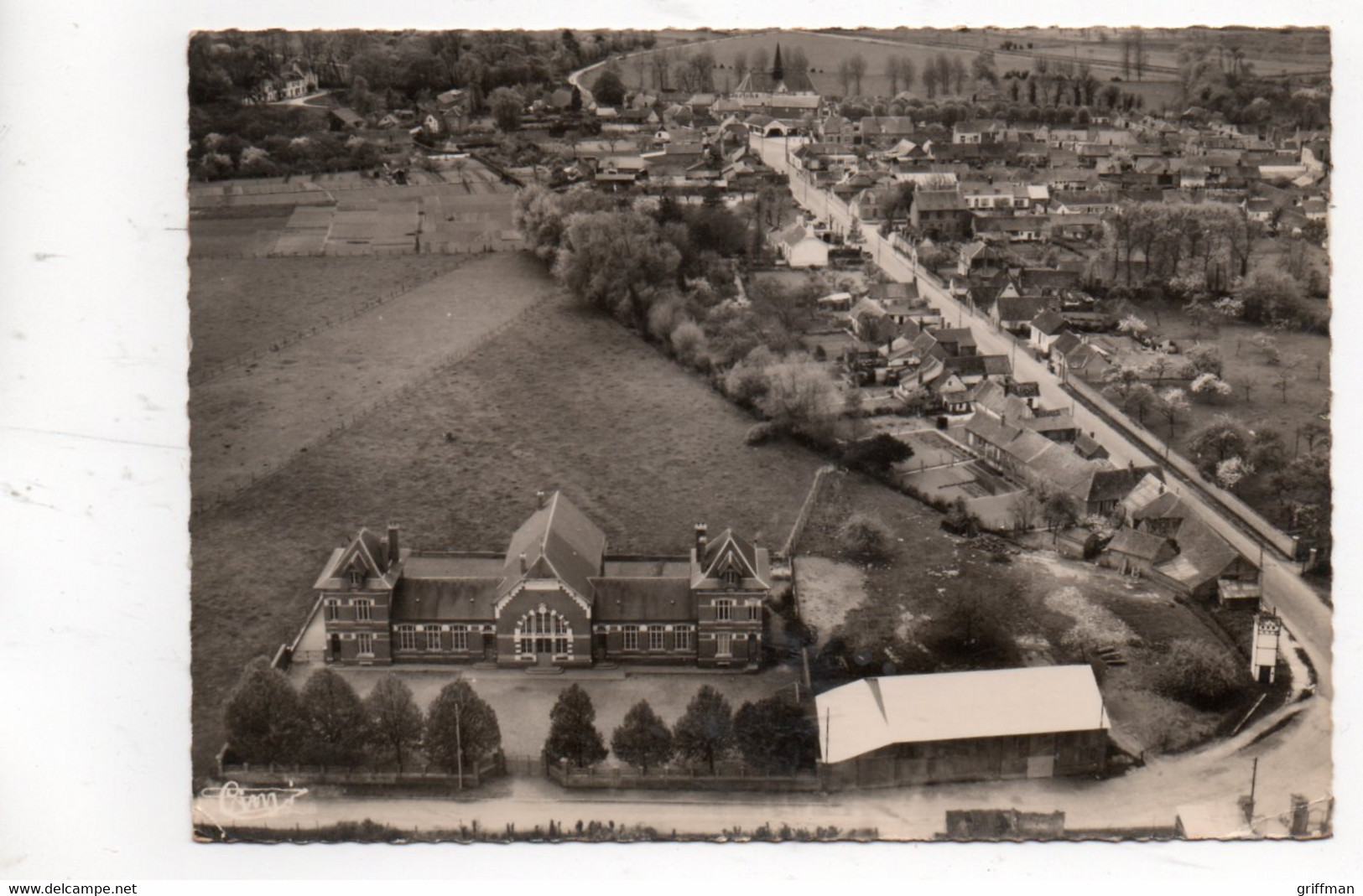 NOYELLES SUR MER VUE PANORAMIQUE AERIENNE ET ECOLE DES FILLES 1967 CPSM GM TBE - Noyelles-sur-Mer