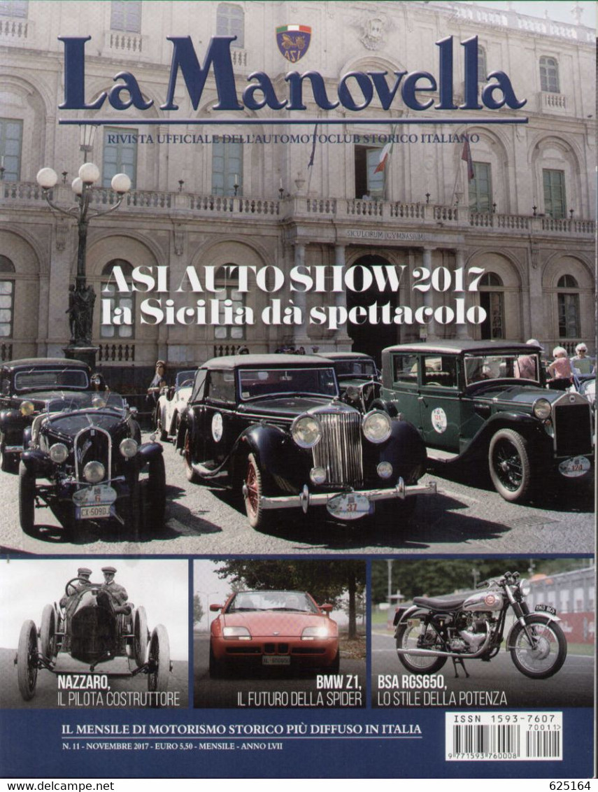 Magazine LA MANOVELLA  2017 No 11 Novembre ASI Auto Moto Storiche - Moteurs