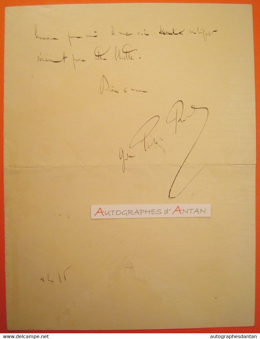 ● L.A.S 1885 Georges De PORTO RICHE Académicien Dramaturge Faubourg Saint Honoré Paris Lettre Autographe Signée LAS - Writers