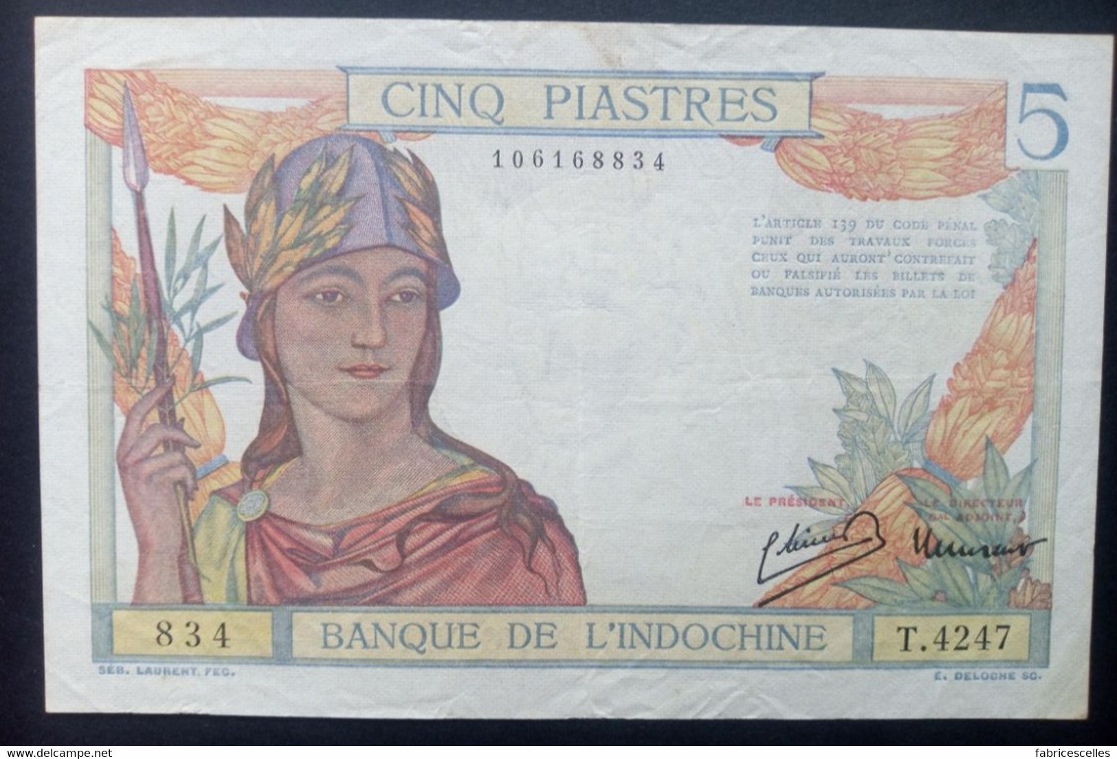 Indochine, Billet De 5 Piastres - Indochine