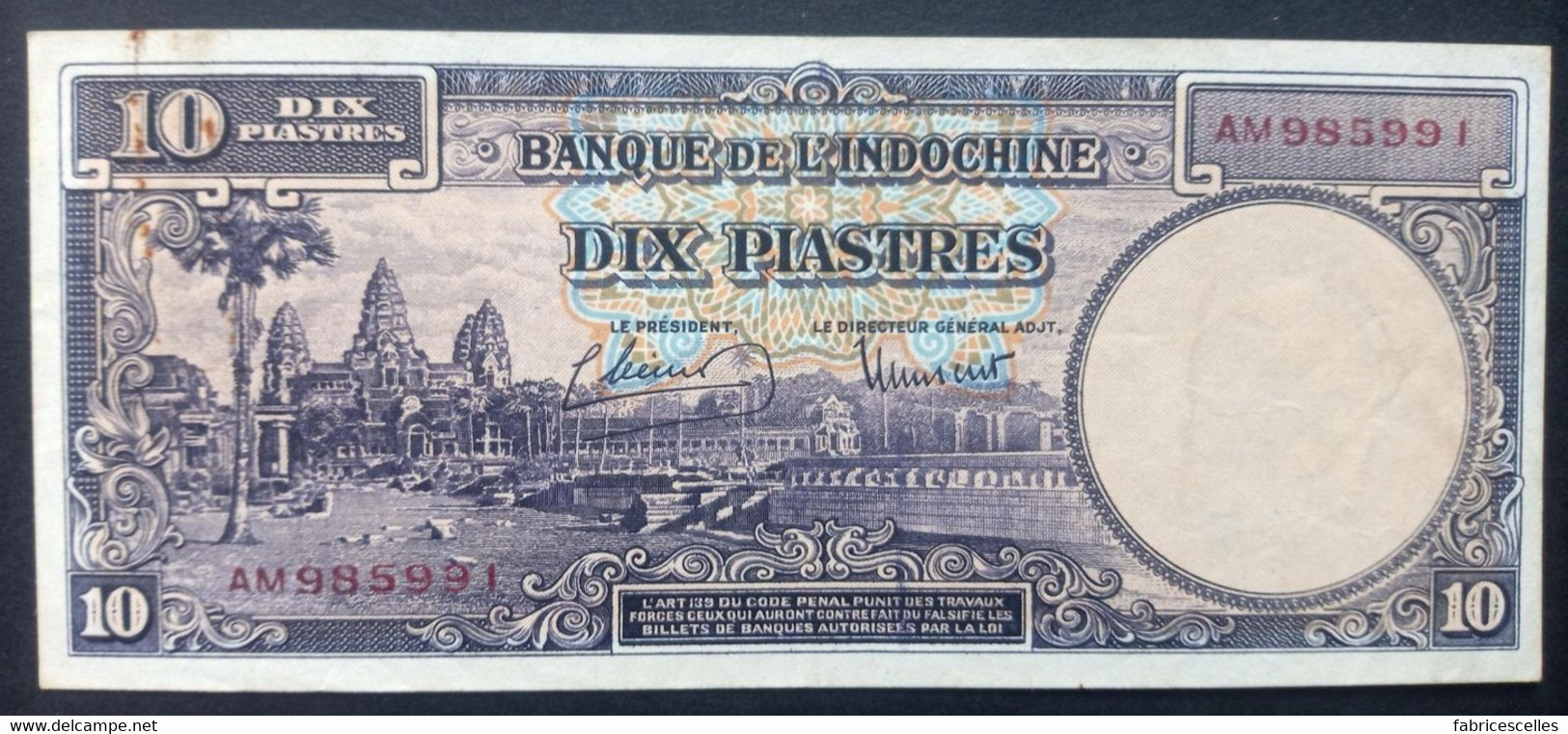 Indochine, Billet De 10 Piastres - Indochine