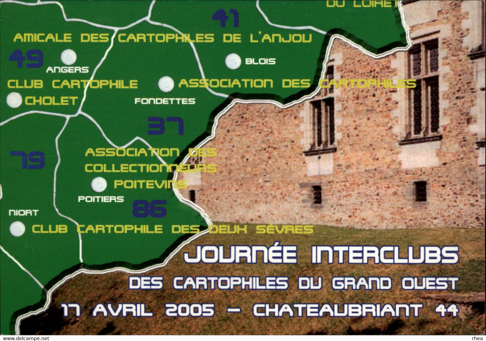 44 - NANTES - Châteaubriant - PUZZLE De 4 Cartes - Journées Interclubs Du Grand Ouest - 2005 - Bourses & Salons De Collections