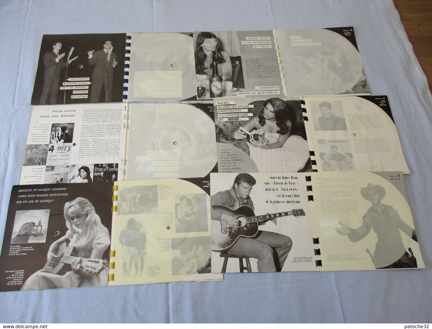 Sonorama.12 premiers numéros (complets).6 disques par N°.(72).avec classeur.1958/1959..dalida,bardot,gréco,ricky nelson.