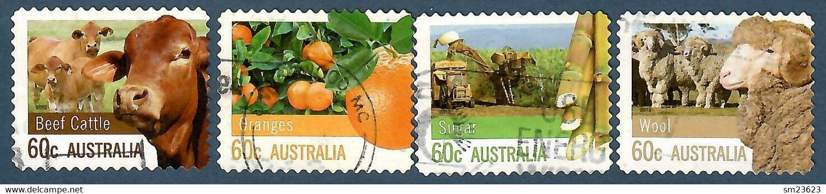 Australien 2012 Mi.Nr. 3761 / 64 BA , Wool -Sugar - Beef Cattle - Oranges - Self-adhesive - Gestempelt / Fine Used / (o) - Used Stamps