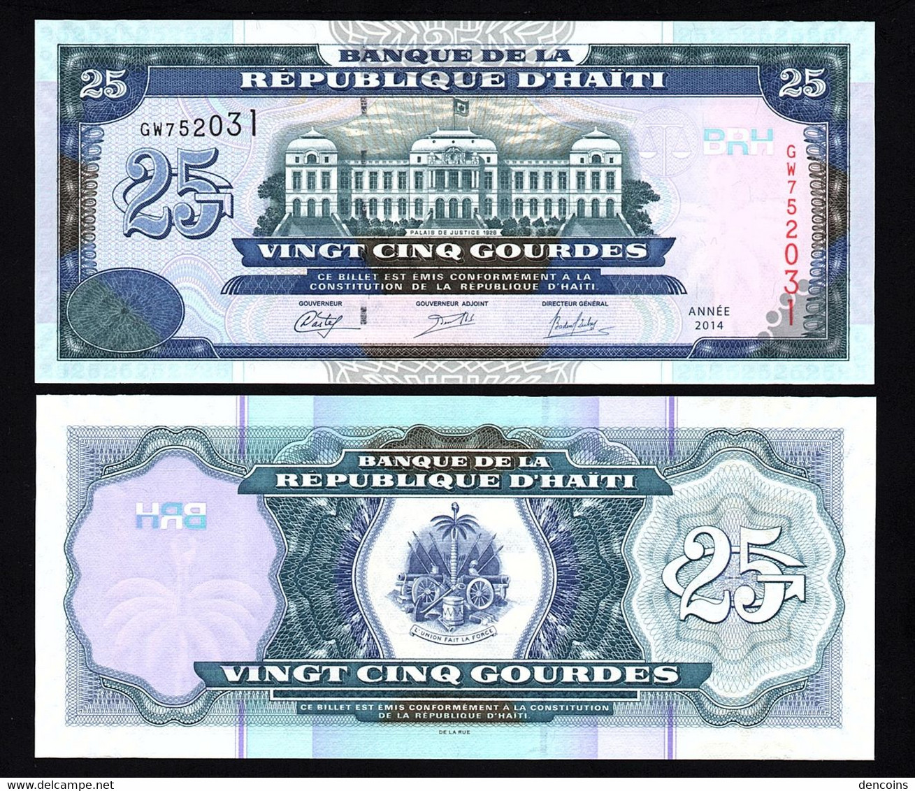 HAITI  P-266e  25 Gourdes  2014  -GW-  UNC - NEUF !!!!!!!!! - Haïti