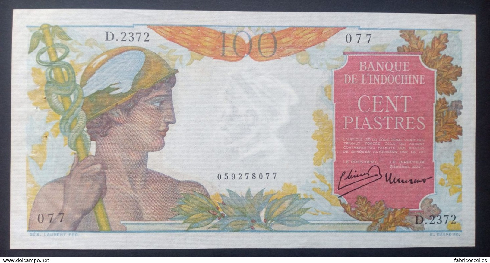 Indochine, Billet De 100 Piastres - Indochine