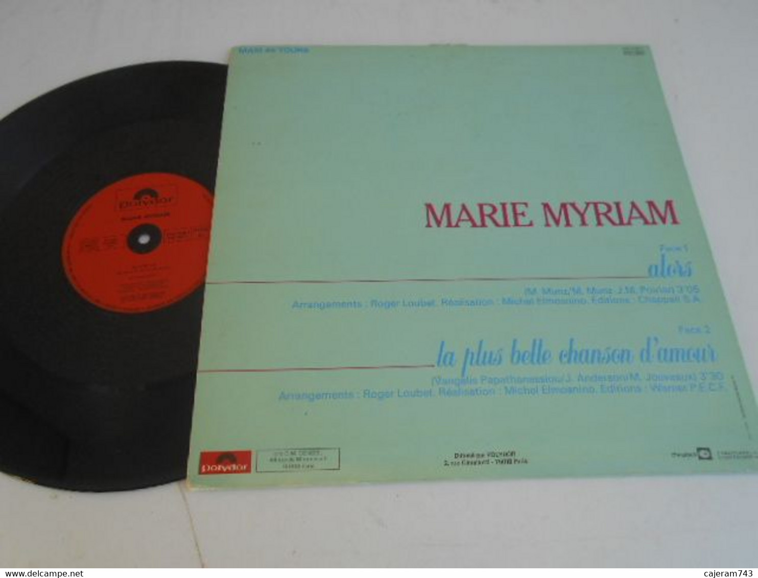 MAXI 45T Format 33T. MARIE MYRIAM (ex EUROVISION) Alors - La Plus Belle Chanson D'amour. SPECIAL FM & DISCOTHEQUE - RARE - 45 T - Maxi-Single