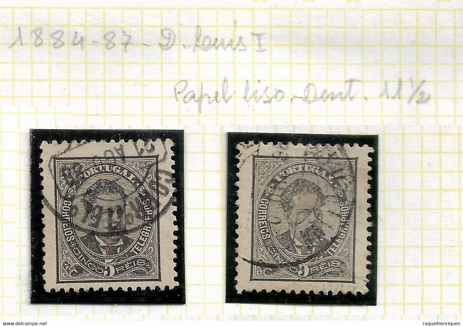 PORTUGAL STAMP - 1884-87 D.LUIS I P.LISO Perf:11½  Md#60 DIF. TONES USED (LPT1#199) - Unused Stamps