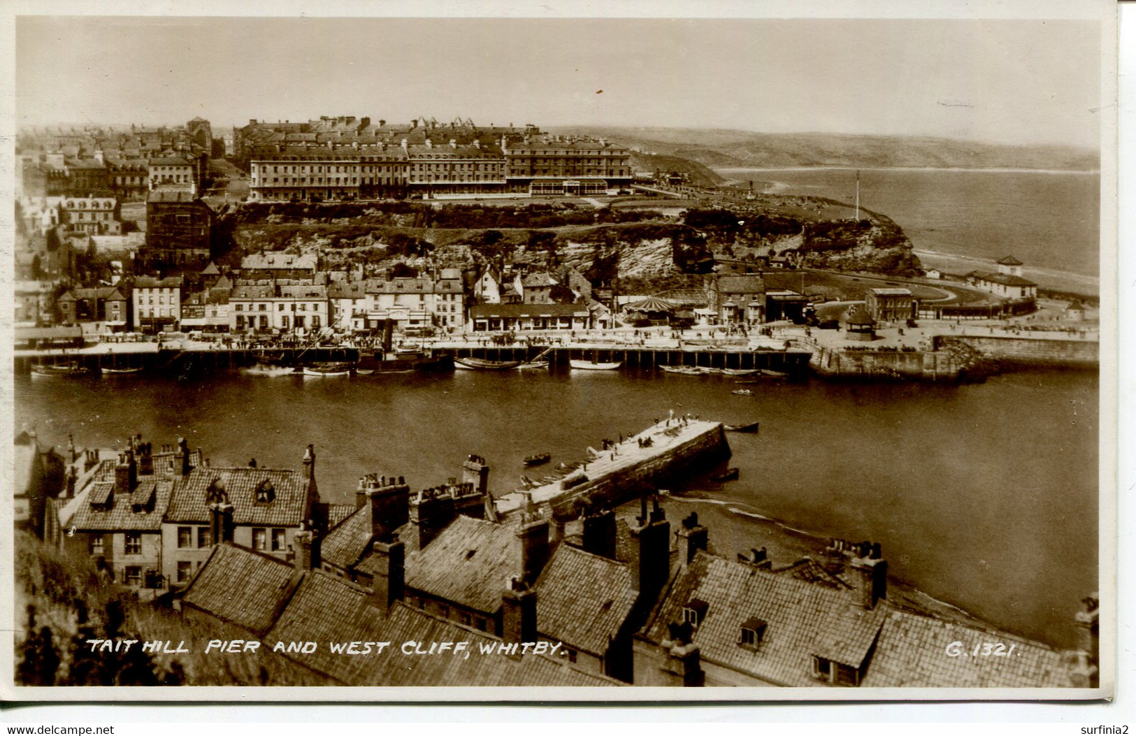 YORKS - WHITBY -TAIT HILL PIER AND WEST CLIFF RP  Y3878 - Whitby