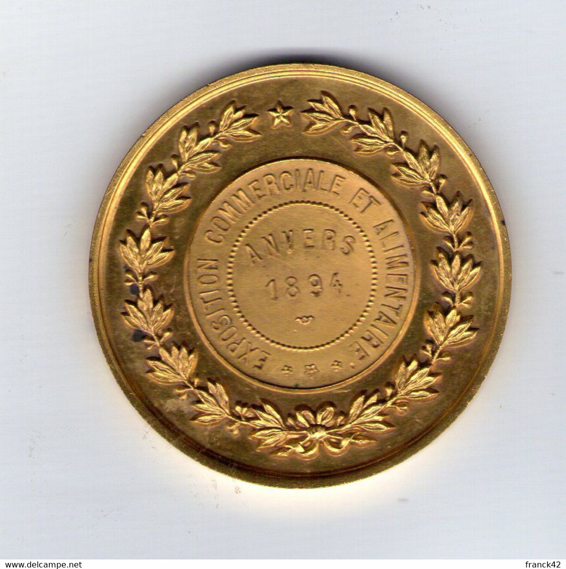 Belgique. Médaille Eposition Commerciale Et Alimentaire. Anvers 1894 - Professionali / Di Società