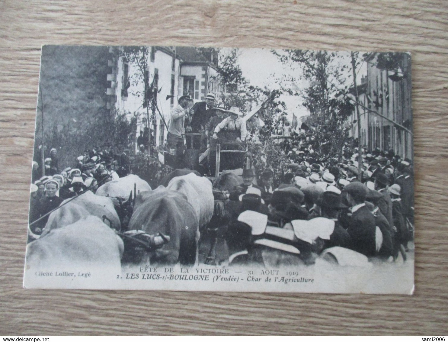 85 LES LUCS SUR BOULOGNE FETE DE LA VICTOIRE AOUT 1919 CHAR DE L'AGRICULTURE - Les Lucs Sur Boulogne