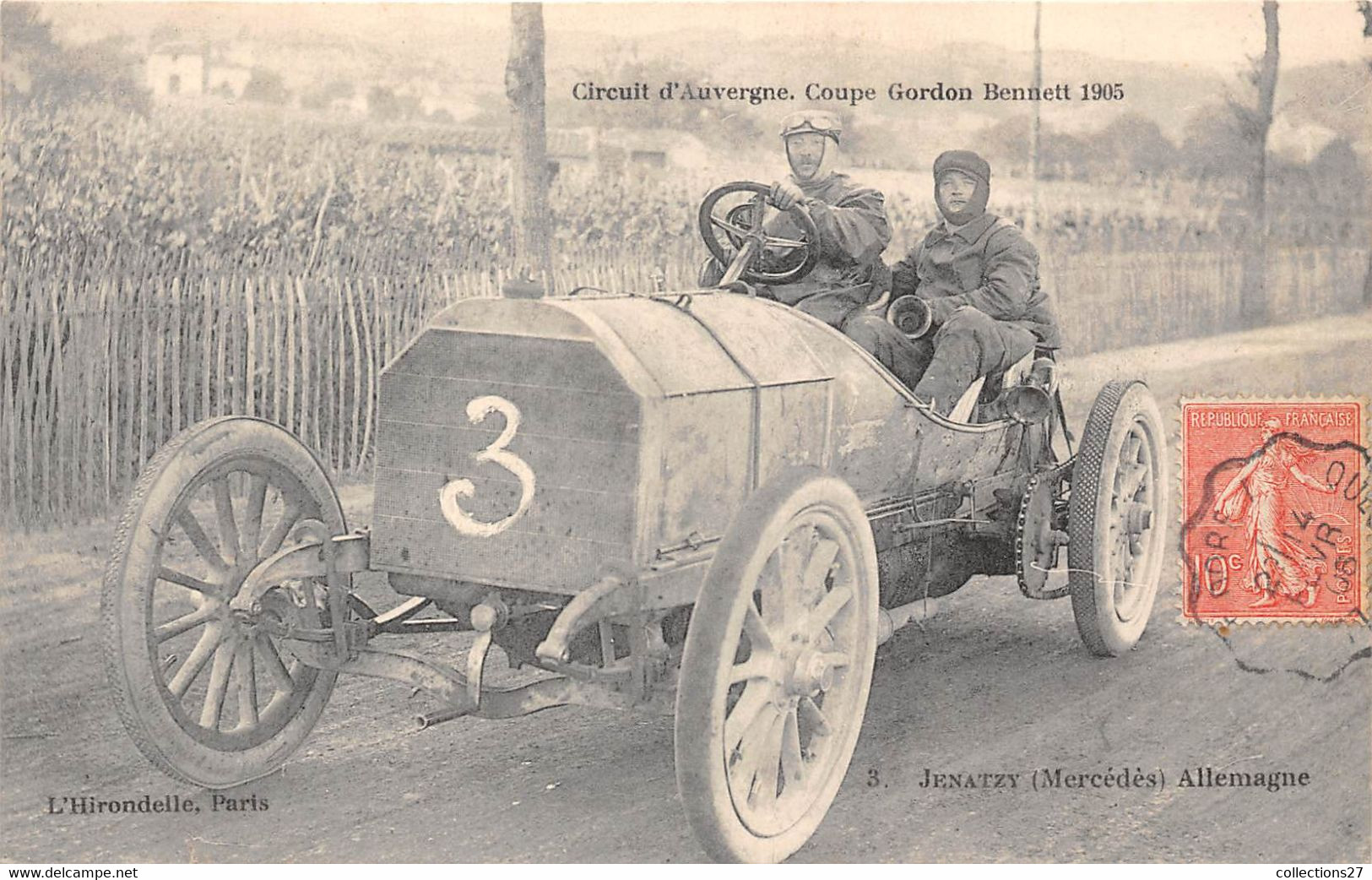CURCUIT D'AUVERGNE- COUPE GORDON BENNET 1905- JENATZY ( MERCEDES ) ALLEMAGNE - Sonstige & Ohne Zuordnung