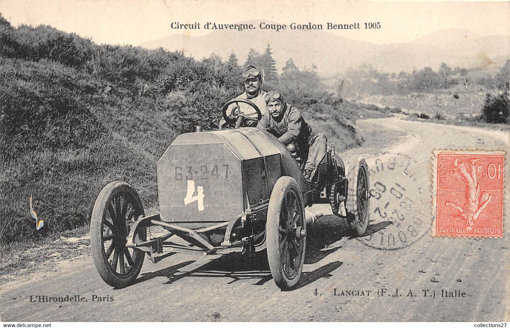 CURCUIT D'AUVERGNE- COUPE GORDON BENNET 1905- LANCIAT- F.I.A.T. ITALIE - Sonstige & Ohne Zuordnung