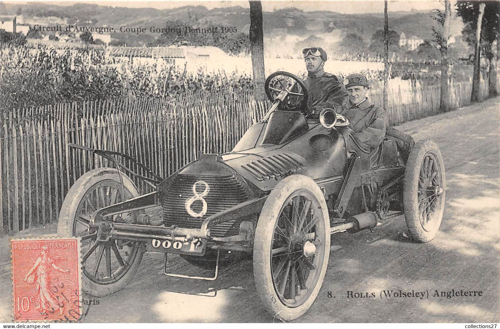 CURCUIT D'AUVERGNE- COUPE GORDON BENNET 1905- ROLLS ( WOLSELEY) ANGLETERRE - Sonstige & Ohne Zuordnung