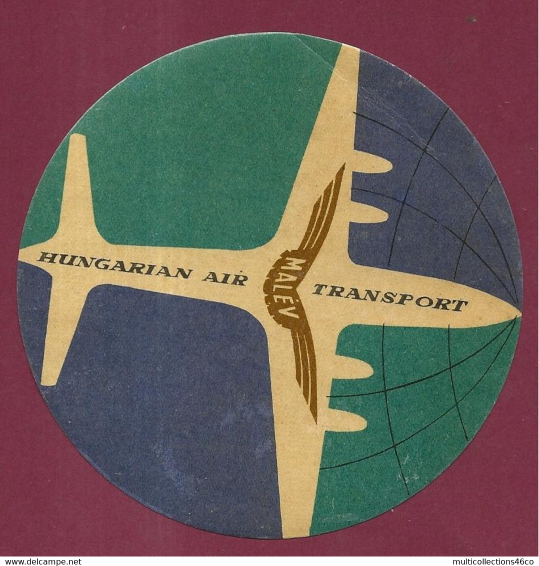 060922 - AVIATION ETIQUETTE A BAGAGE - HUNGARIAN AIR TRANSPORT MALEV - HONGRIE - Baggage Labels & Tags