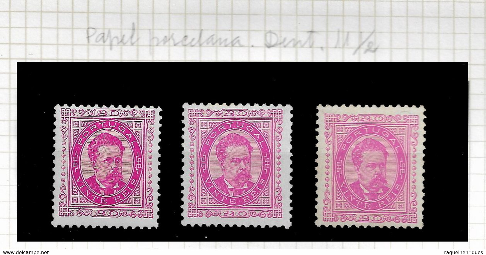 PORTUGAL STAMP - 1884-87 D.LUIS I P.PORCELANA Perf:11½  Md#62 DIF. TONES MH (LPT1#210) - Unused Stamps