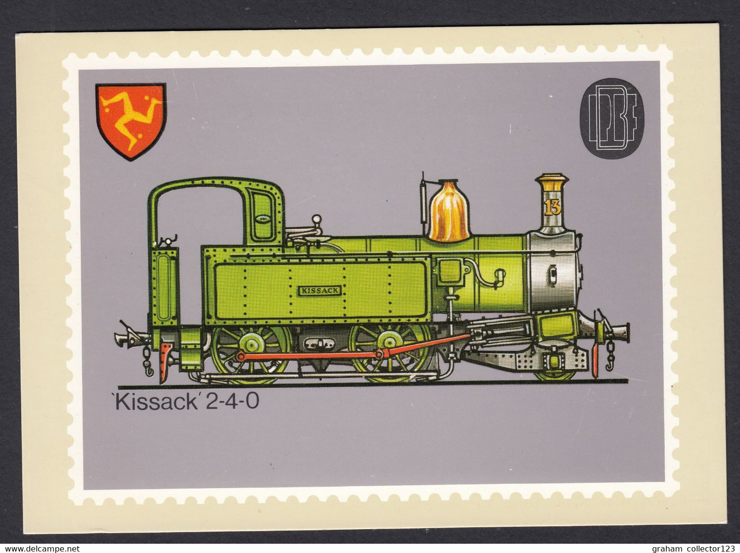 1984 Postcard Isle Of Man Steam Railway Displaying Two IOM Stamps With British Philatelic 66th Congress SHS - Non Classés