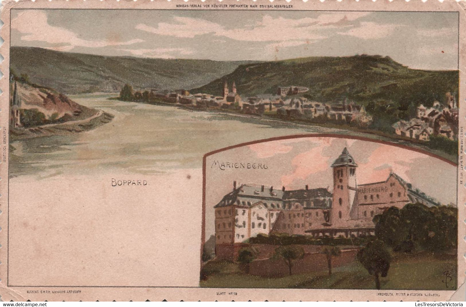 CPA Boppard - Marienberg - Carte Allemande  Illustrée Multivues - - Boppard