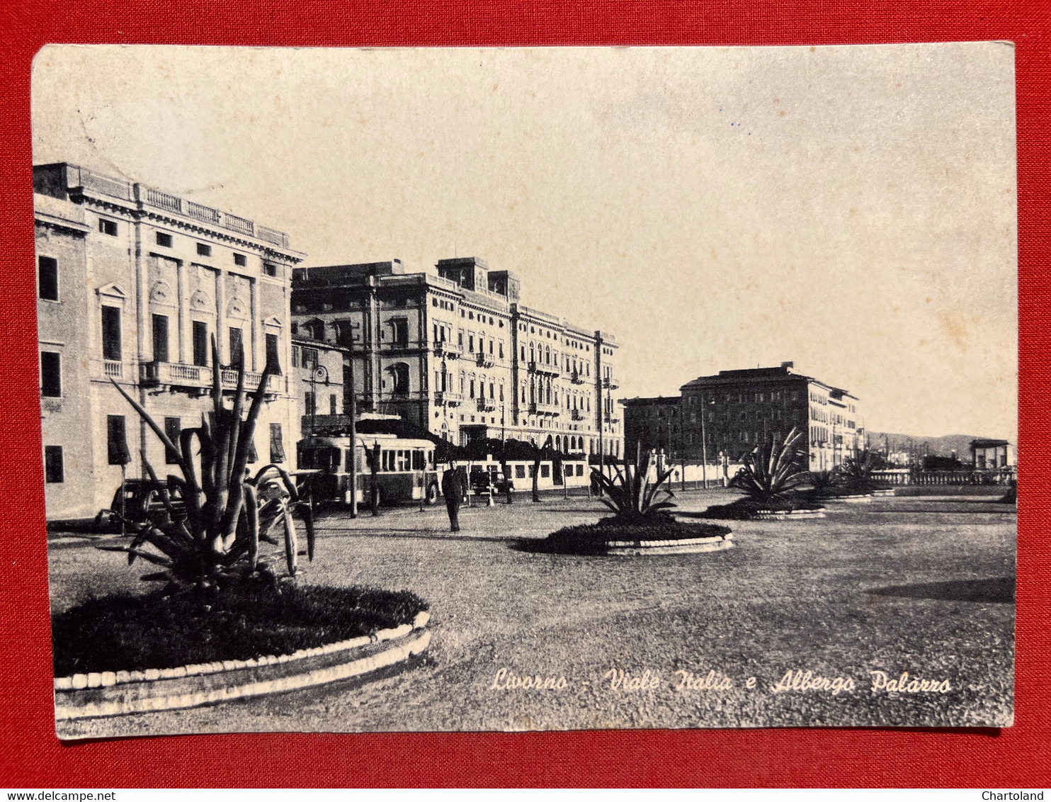 Cartolina - Livorno - Viale Italia E Albergo Palazzo - 1956 - Livorno