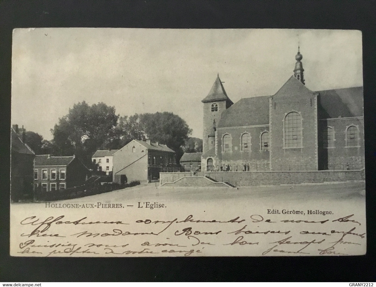 HOLLOGNE - AUX - PIERRES «  L’ÉGLISE «  PANORAMA,ANIMÉE 1900. - Grace-Hollogne