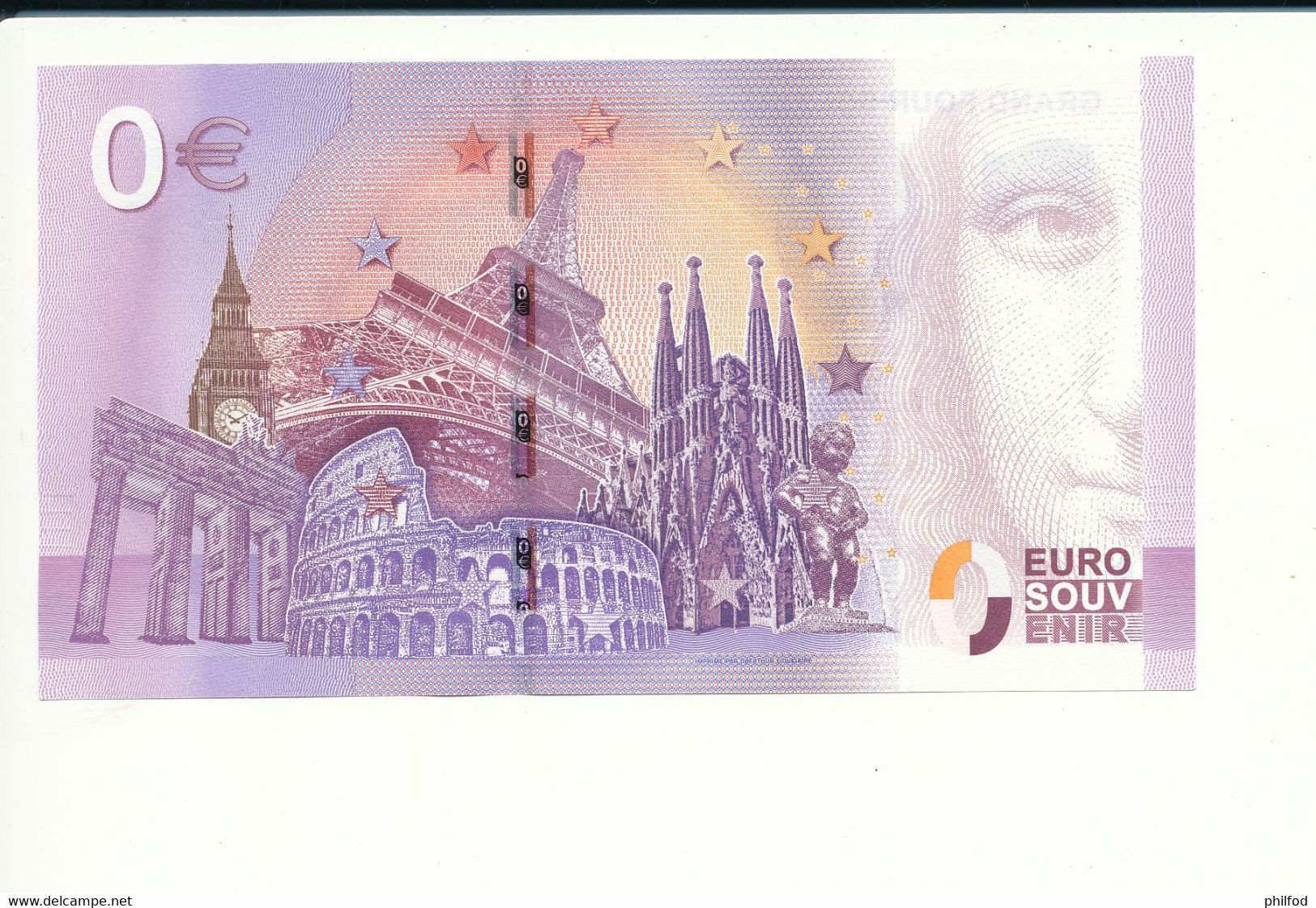 Billet Souvenir - 0 Euro - UEMH - 2017-1 - GRAND FOUR SOLAIRE D'ODEILLO -  N° 2245 - Vrac - Billets