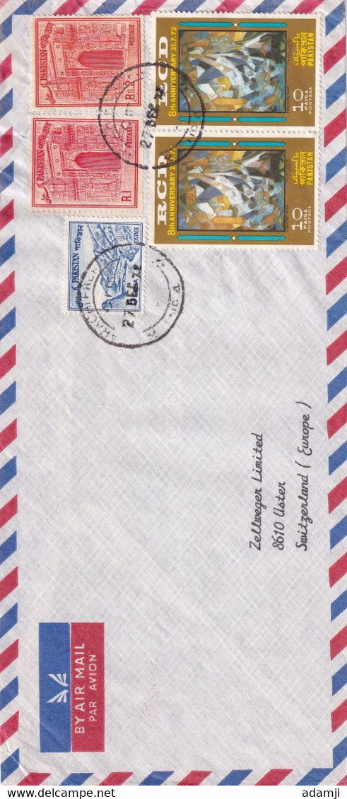 PAKISTAN 1976 REDG. COVER TO SWITZERLAND. - Pakistan