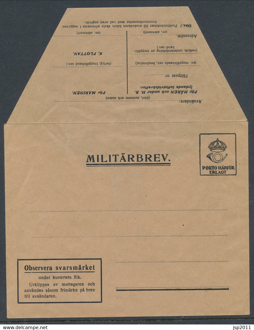 M 1a, Open Corners . Envelop With Replay Stamp. Small National Coat Of Arms. . MNH (**) See Description And Scans - Military